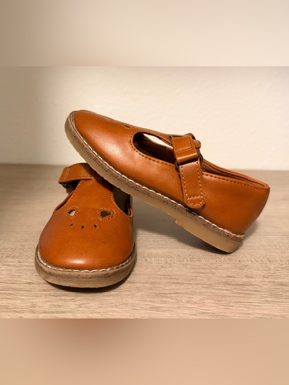 Zara Girls Tan Mary Jane Flats with Buckle